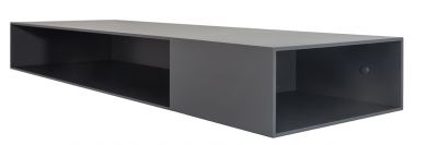 Graue Match Konsole von Schönbuch mit zwei Fächern zur Wandmontage. Modernes Design.